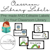 Classroom Library Book Bin Basket Labels EDITABLE K, 1st, 