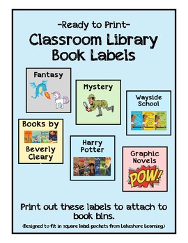 Preview of Classroom Library Book Bin Labels 100+