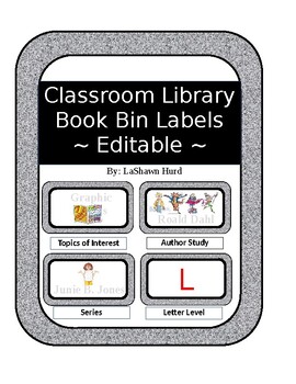 Preview of Classroom Library Book Bin Labels - EDITABLE