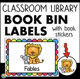 Classroom Library Book Bin Labels EDITABLE + Book Stickers