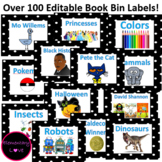 Classroom Library Book Bin Labels - Editable - 100+