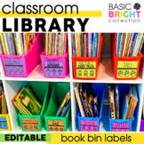 Book Bin Labels Editable for Library Book Bins - Numbers, 