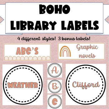 Preview of Classroom Library Book Bin Labels - Includes BONUS labels!