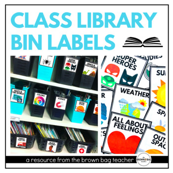 Preview of Classroom Library Book Bin Labels for Back to School | Themes and Book Levels