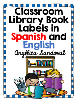 Preview of Classroom Library Book Bin Labels in Spanish and in English