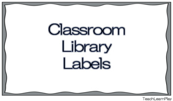 Preview of Classroom Library/Book Labels