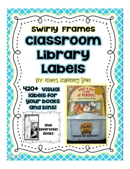 Preview of Classroom Library Book Labels - 420+ Swirly Frame Bin & Book Labels