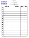 Classroom Library Book Sign-In/ Sign-Out Sheet