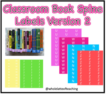 Preview of Classroom Library Book Spine Labels Version 2