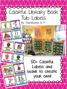 Preview of Classroom Library Book Tub Labels (Colorful)