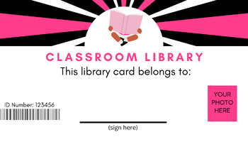 Preview of Classroom Library Card- Girl, Dark Skin
