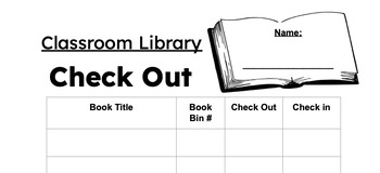 Preview of Classroom Library Check Out Sheet