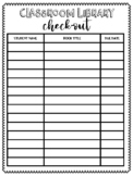 Classroom Library Check-Out Sheet