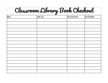 Classroom Library Checkout Log by Brittany Holt | TpT