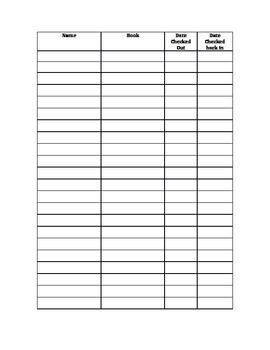 Classroom Library Checkout Sheet by Ashley Ediger | TPT