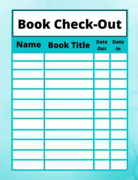 Preview of Classroom Library Checkout Sheet ELA FREE Printable