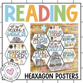 Preview of Classroom Library Display | Reading Posters | Book Talk | Library Posters
