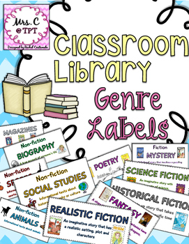 classroom library genre labels by rachel castaneda tpt
