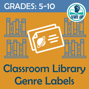 Preview of Middle School Classroom Library Genre Labels