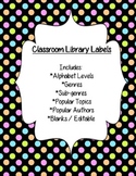 Classroom Library Genre Labels - Black and Neon Polka Dots
