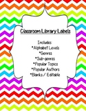 Classroom Library Genre Labels - Rainbow Chevron