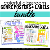 Classroom Library Genre Poster and Book Spine Label Bundle