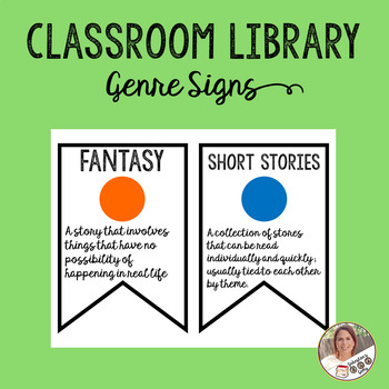 Preview of Classroom Library Genre Signs for Back to School