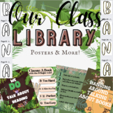 Classroom Library Jungle Theme Editable Bulletin/ Posters 