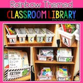 Bright Rainbow Classroom Library Labels for Book Bins
