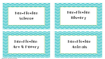 printable classroom library labels fiction and non fiction genres