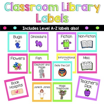 Preview of Classroom Library Labels - Book Bin Labels