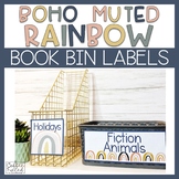 Classroom Library Labels Book Bin Labels Boho Rainbow