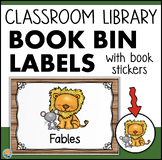 Classroom Library Labels Book Bin Labels + Book Stickers N