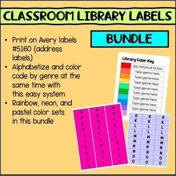 Preview of Classroom Library Labels - Bundle