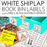 White Shiplap Book Bin Labels: 424 Labels & Matching Book Labels