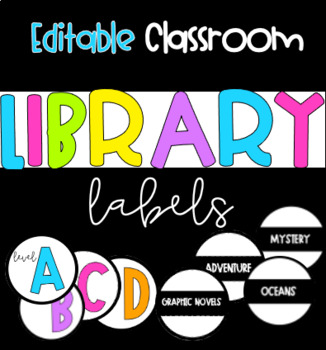Preview of Editable Classroom Library Labels- Leveled and Genre!