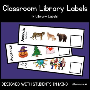 Preview of Classroom Library Labels | Library Book Bin Labels