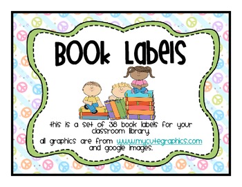 Classroom Library Labels Peace Sign By Peanut Butter Polka Dots 