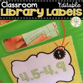 Classroom Library Labels Various Colors EDITABLE