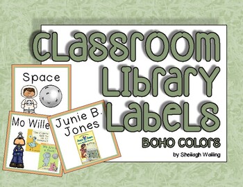 Preview of Classroom Library Labels - boho