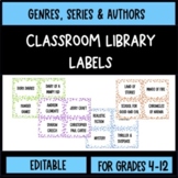 Classroom Library Labels for Middle & High School (Editable)