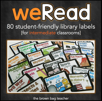 Preview of Classroom Library Organization & Book Bin Labels for the Intermediate Classroom