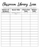 Classroom Library Loan Sheet