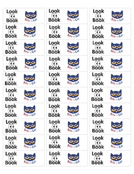 Preview of Classroom Library Look Book Labels - Pete the Cat