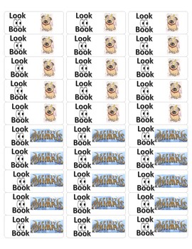 Preview of Classroom Library Look Book Labels - Spirit Animals and Diary of a Pug