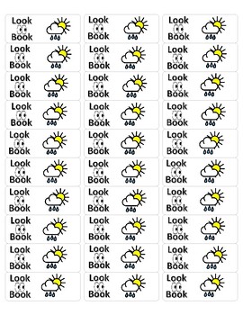Preview of Classroom Library Look Book Labels - Weather