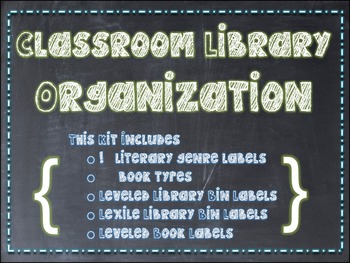 Preview of Classroom Library Organization {Chalkboard-Themed}