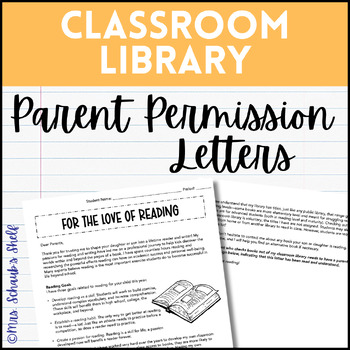 Preview of Classroom Library Parent Permission Letter - Book and Reading Parent Letter