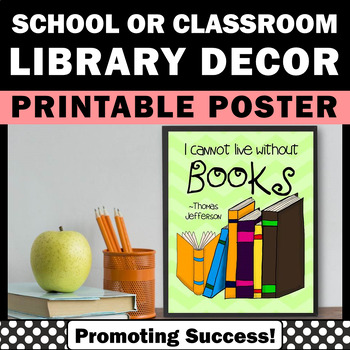 Preview of School Library Month Librarian Appreciation Day Week Printable Classroom Signs