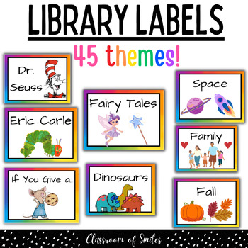 Preview of Classroom Library Rainbow Book Bin Labels - Themes - Classroom Decor